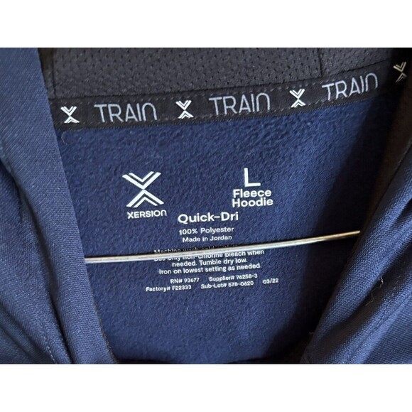 Xersion Quick Dri Pull Over Women’s Navy Blue Hoodie Size Large 100% Polyester - Picture 4 of 5